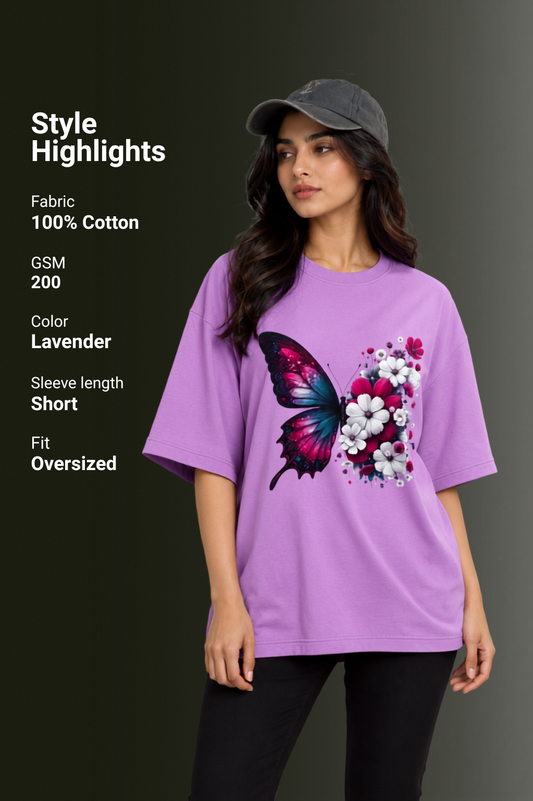 Women Drop Shoulder Front Printed T-Shirt | OUTPUFF