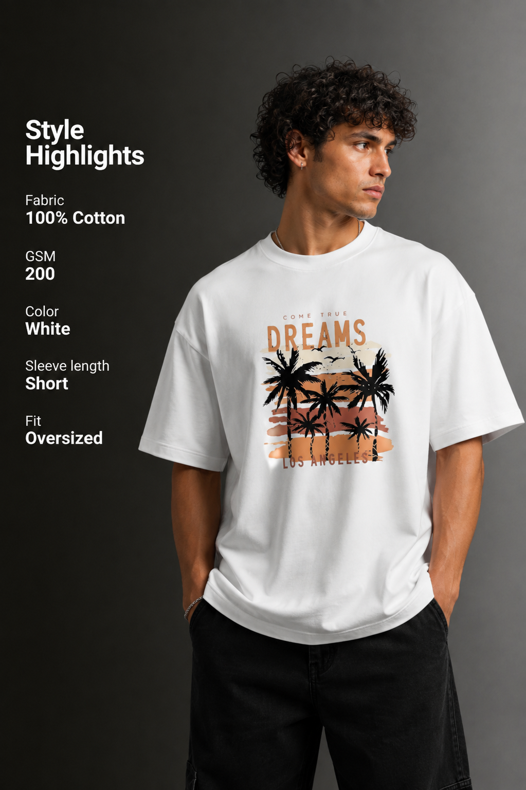 Men's Drop Shoulder Front Printed T-Shirt | Graphic Tee | OUTPUFF