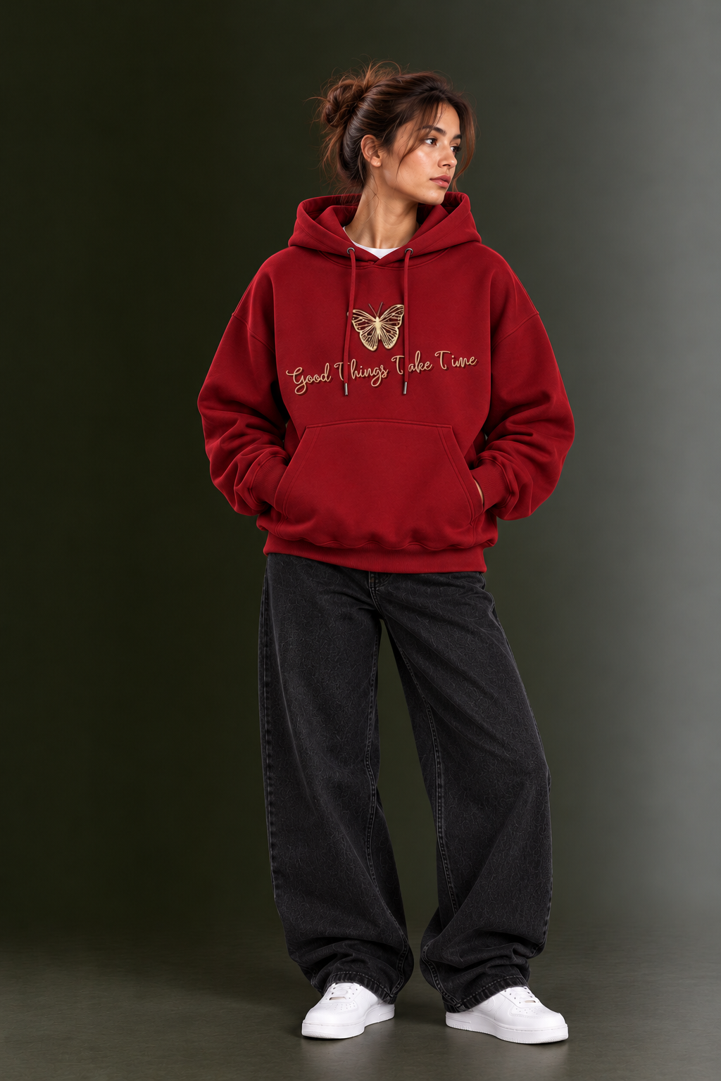 OUTPUFF Unisex Printed Pullover Hoodie with Kangaroo Pocket