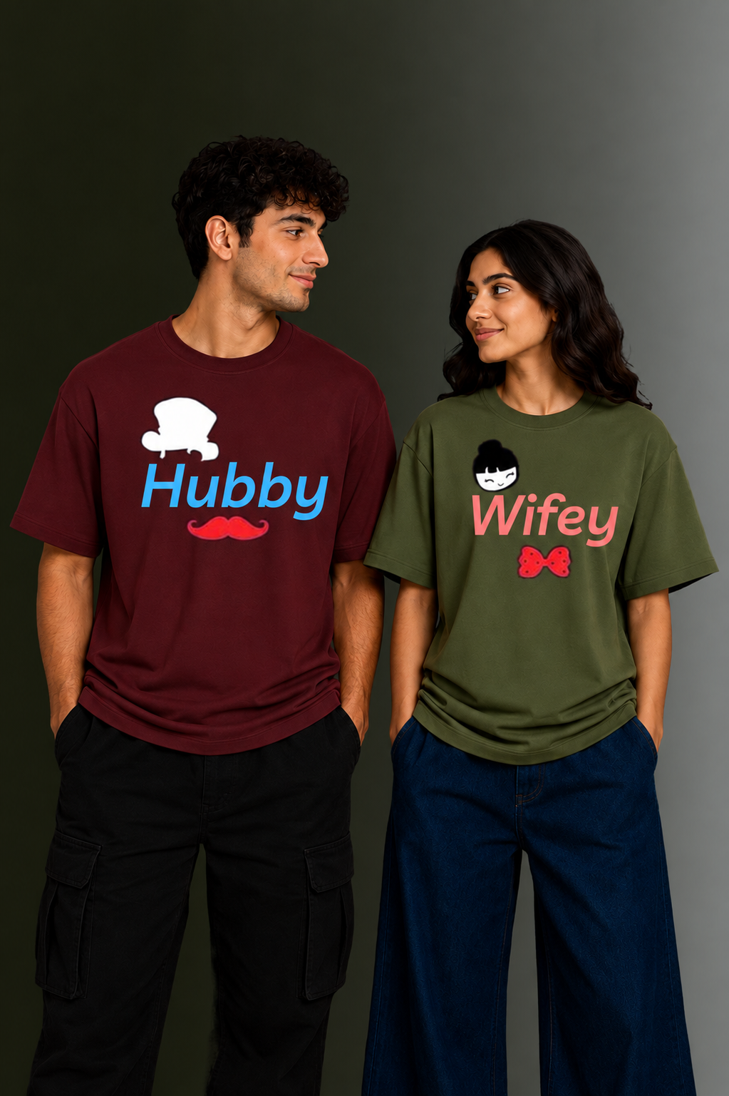 Matching Couple Printed T-Shirts | OUTPUFF