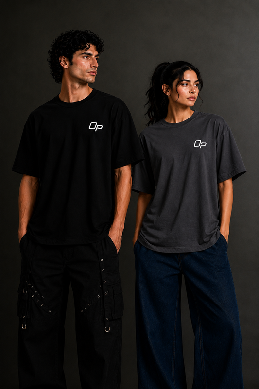Couple Plain Drop Shoulder T-Shirt | OUTPUFF