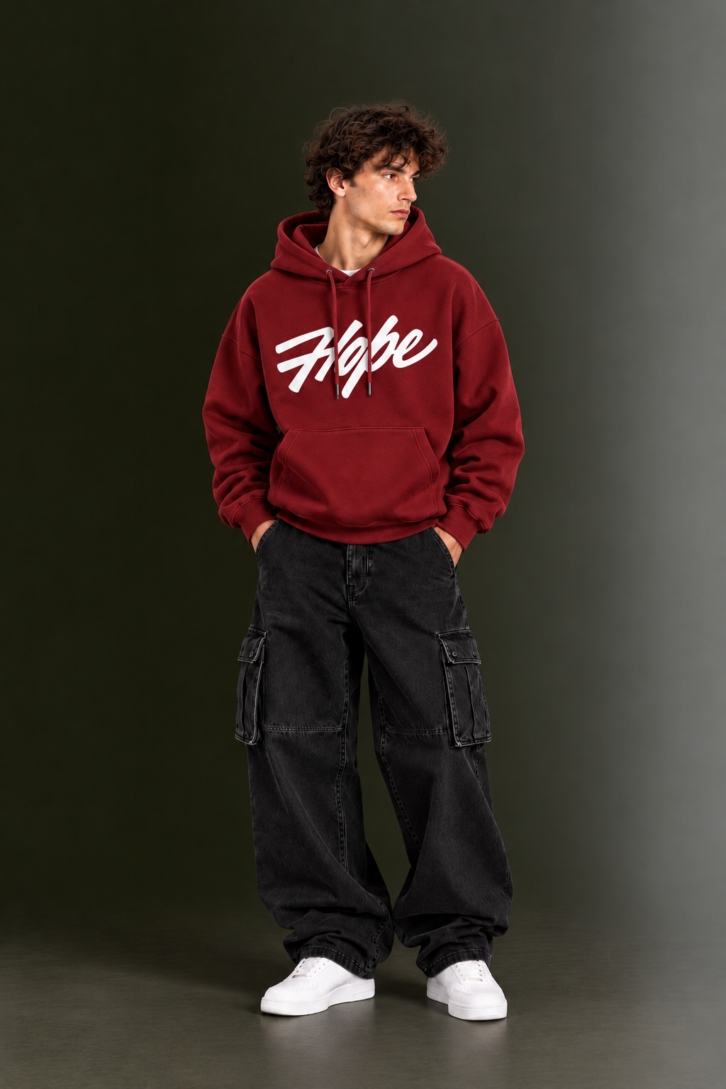 OUTPUFF Unisex Printed Pullover Hoodie with Kangaroo Pocket