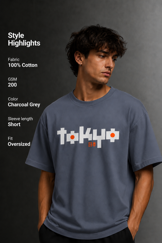 Men's Drop Shoulder Front Printed T-Shirt | Graphic Tee | OUTPUFF