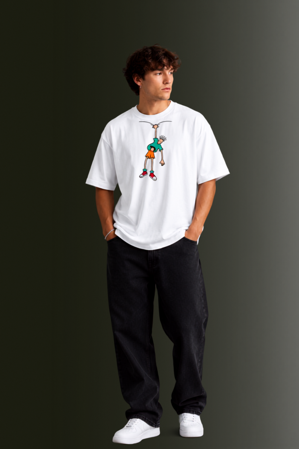Men's Drop Shoulder Front Printed T-Shirt | Graphic Tee | OUTPUFF