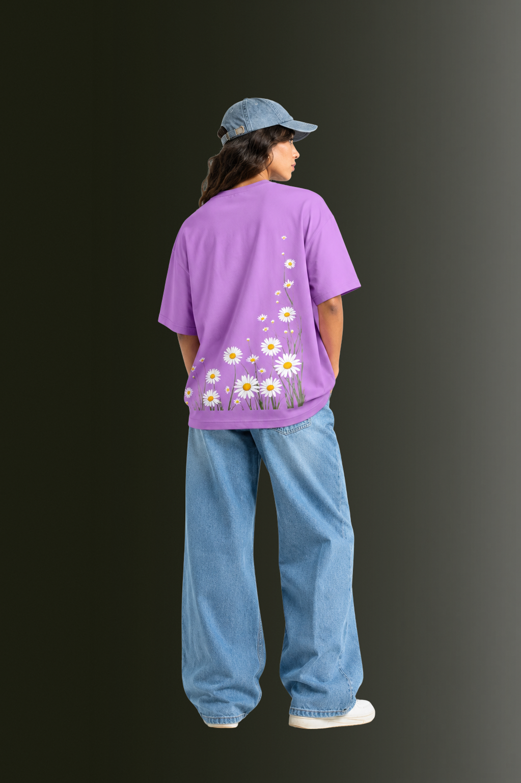 Women's Front & Back Printed Drop Shoulder T-Shirt | OUTPUFF