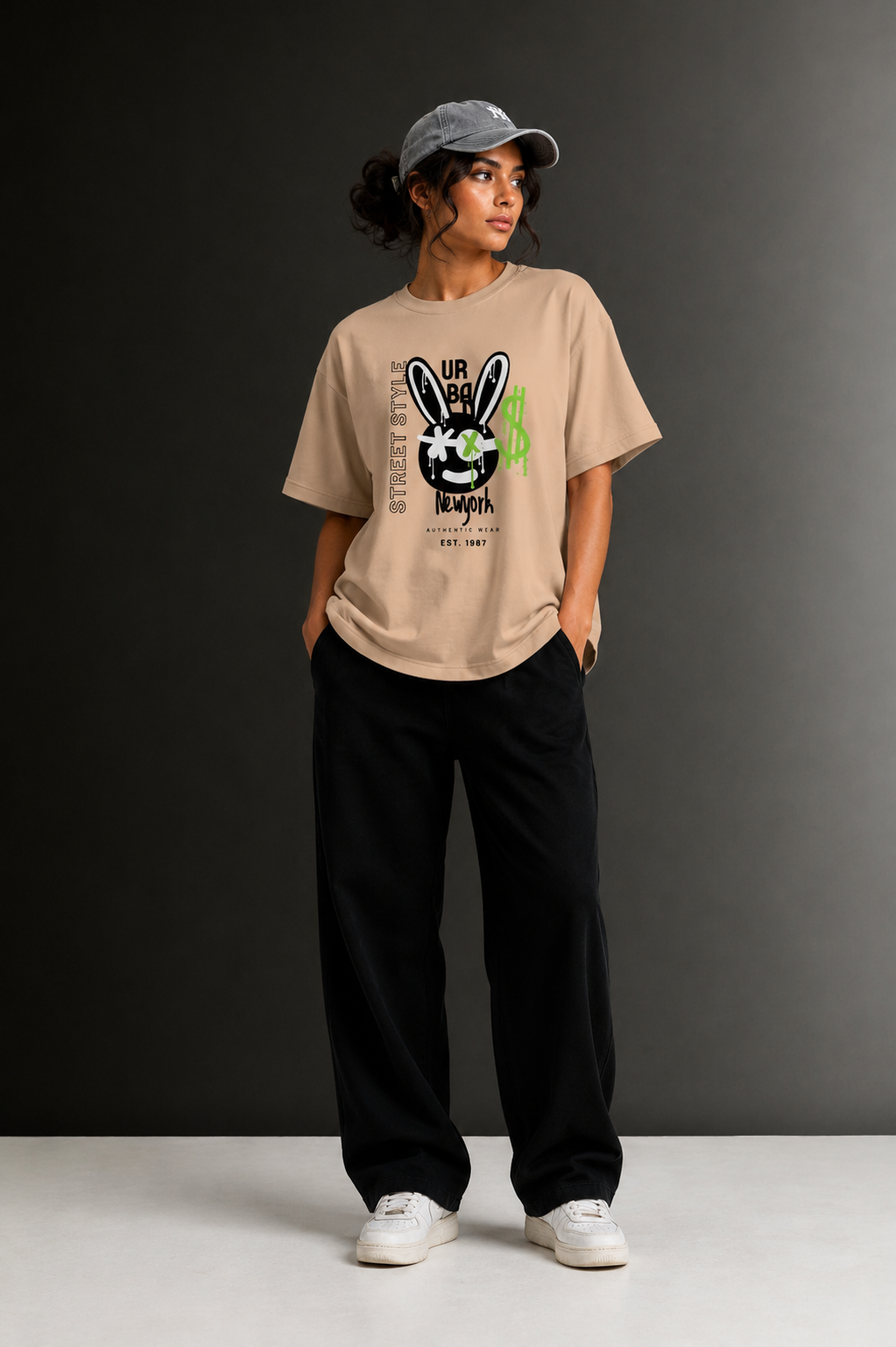 Women Drop Shoulder Front Printed T-Shirt | OUTPUFF