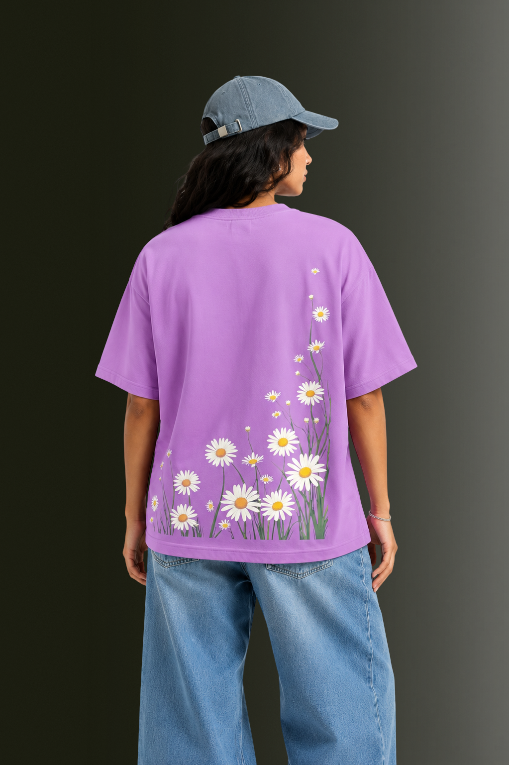 Women's Front & Back Printed Drop Shoulder T-Shirt | OUTPUFF