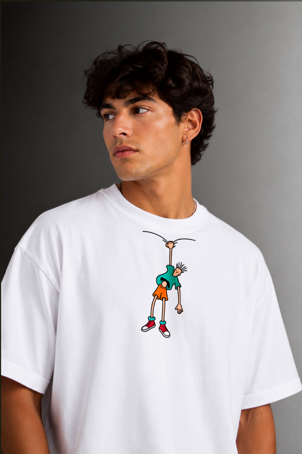 Men's Drop Shoulder Front Printed T-Shirt | Graphic Tee | OUTPUFF