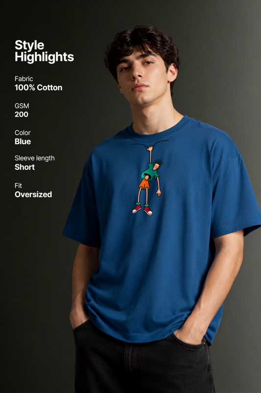 Men's Drop Shoulder Front Printed T-Shirt | Graphic Tee | OUTPUFF