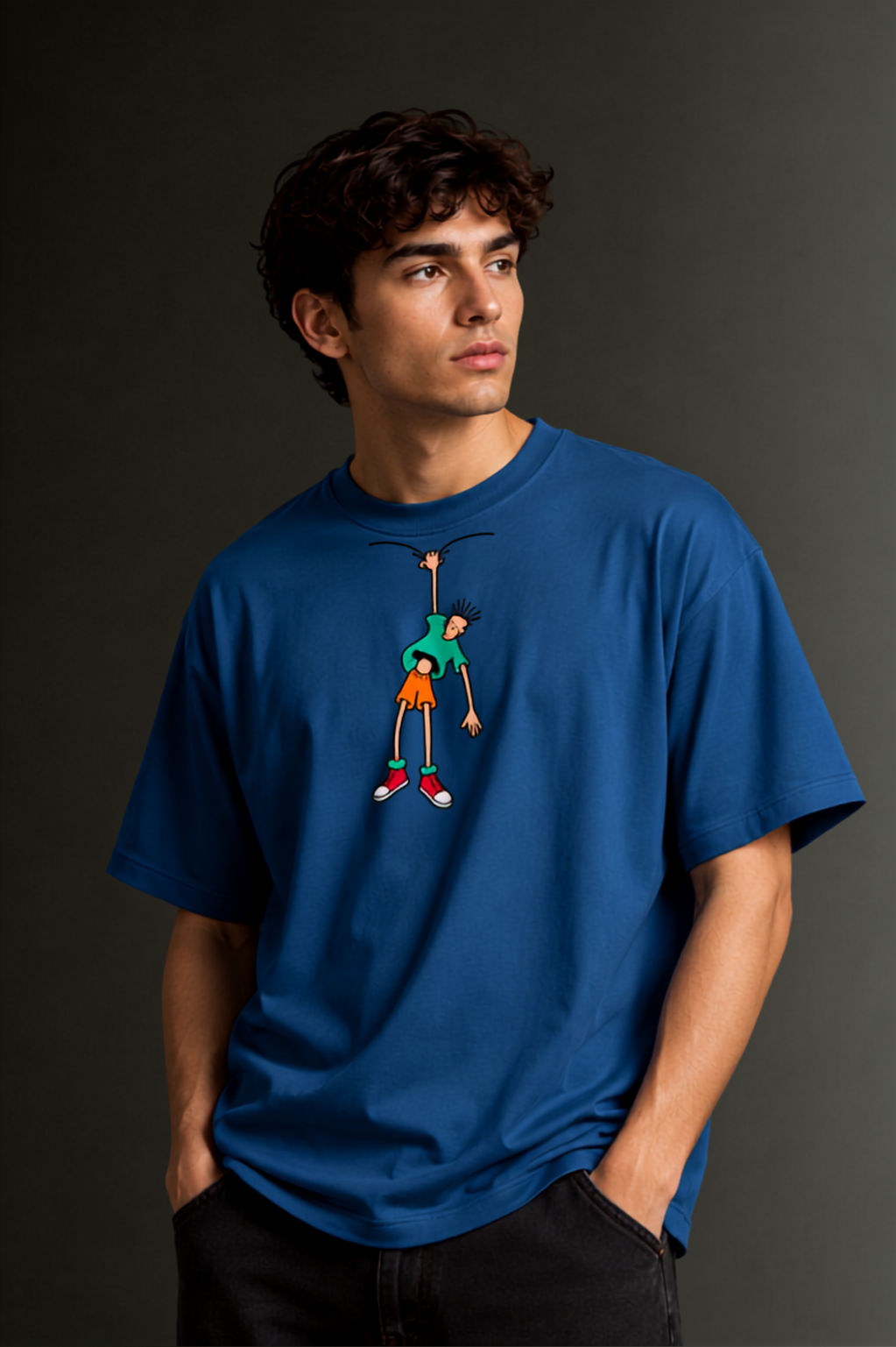 Men's Drop Shoulder Front Printed T-Shirt | Graphic Tee | OUTPUFF