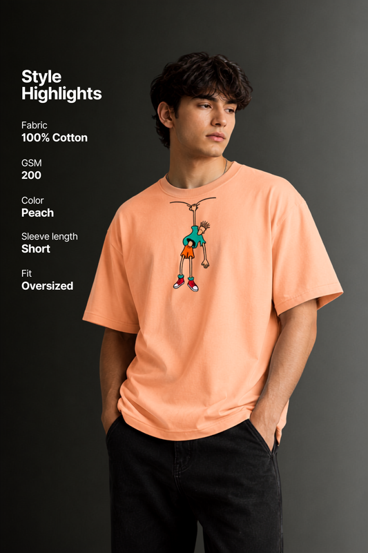 Men's Drop Shoulder Front Printed T-Shirt | Graphic Tee | OUTPUFF