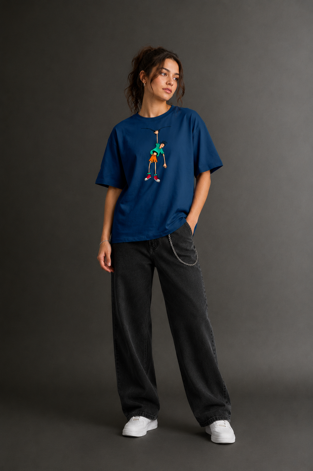 Women Drop Shoulder Front Printed T-Shirt | OUTPUFF