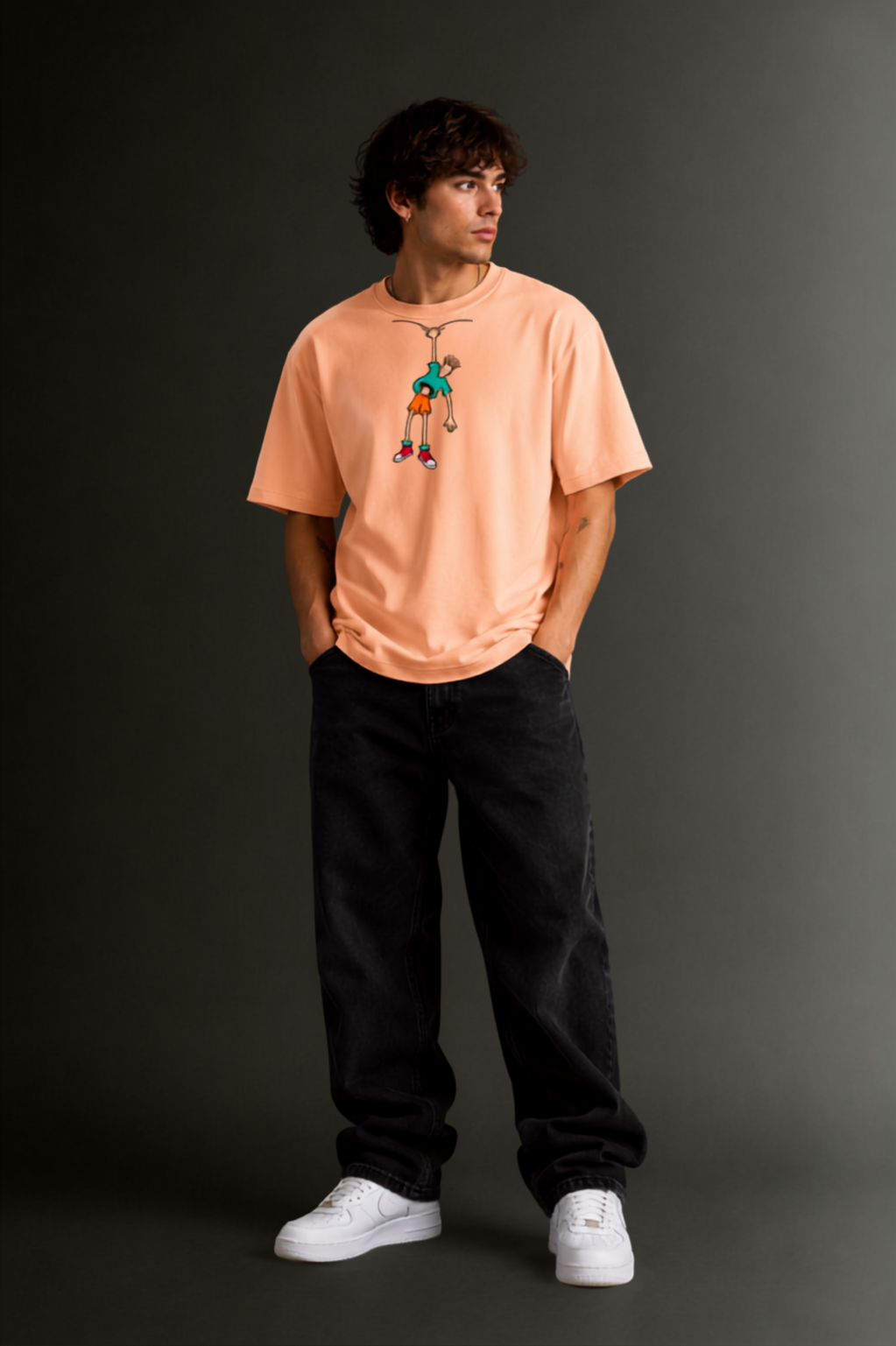 Men's Drop Shoulder Front Printed T-Shirt | Graphic Tee | OUTPUFF