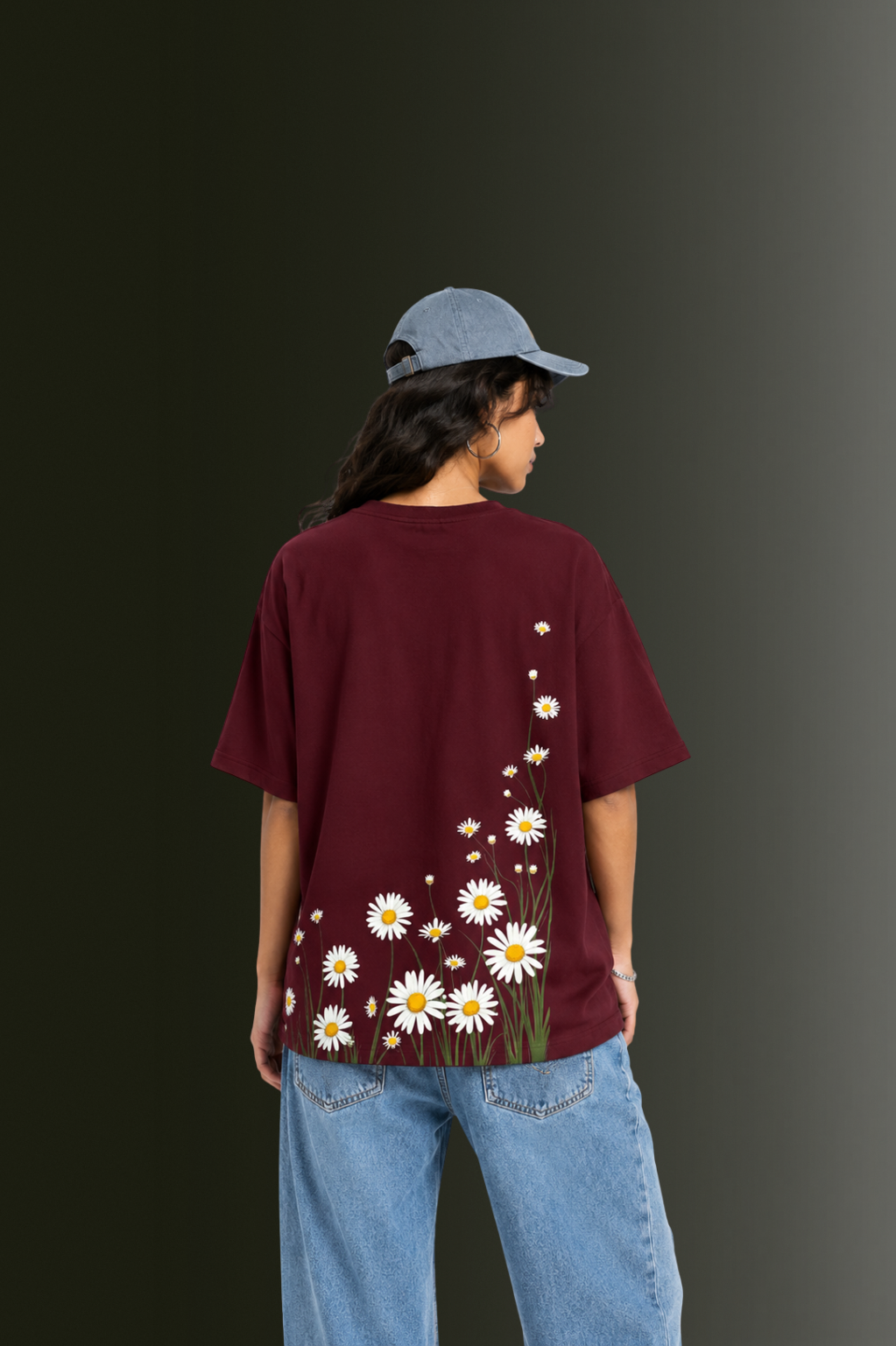 Women's Front & Back Printed Drop Shoulder T-Shirt | OUTPUFF