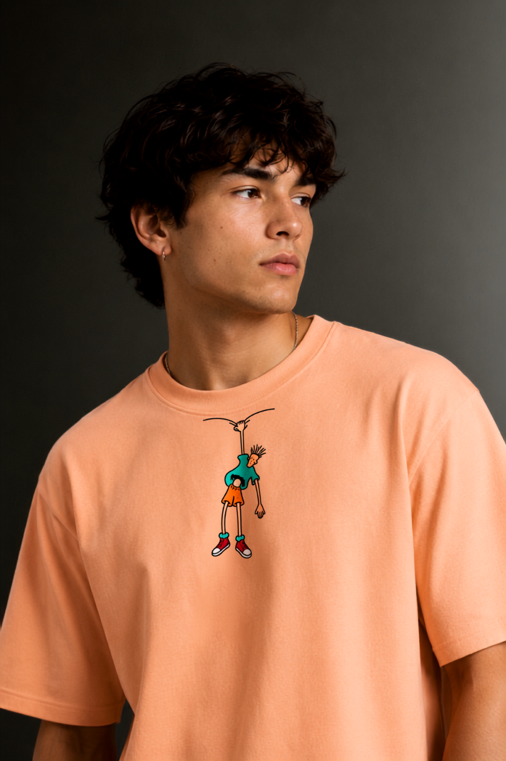 Men's Drop Shoulder Front Printed T-Shirt | Graphic Tee | OUTPUFF