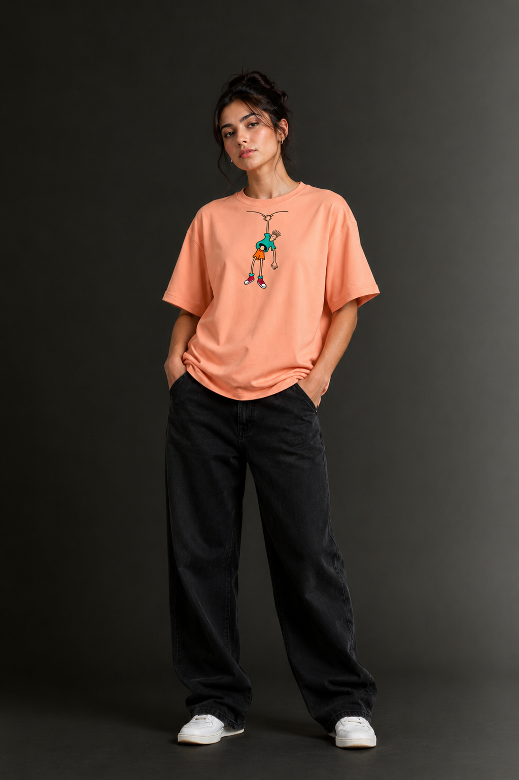 Women Drop Shoulder Front Printed T-Shirt | OUTPUFF