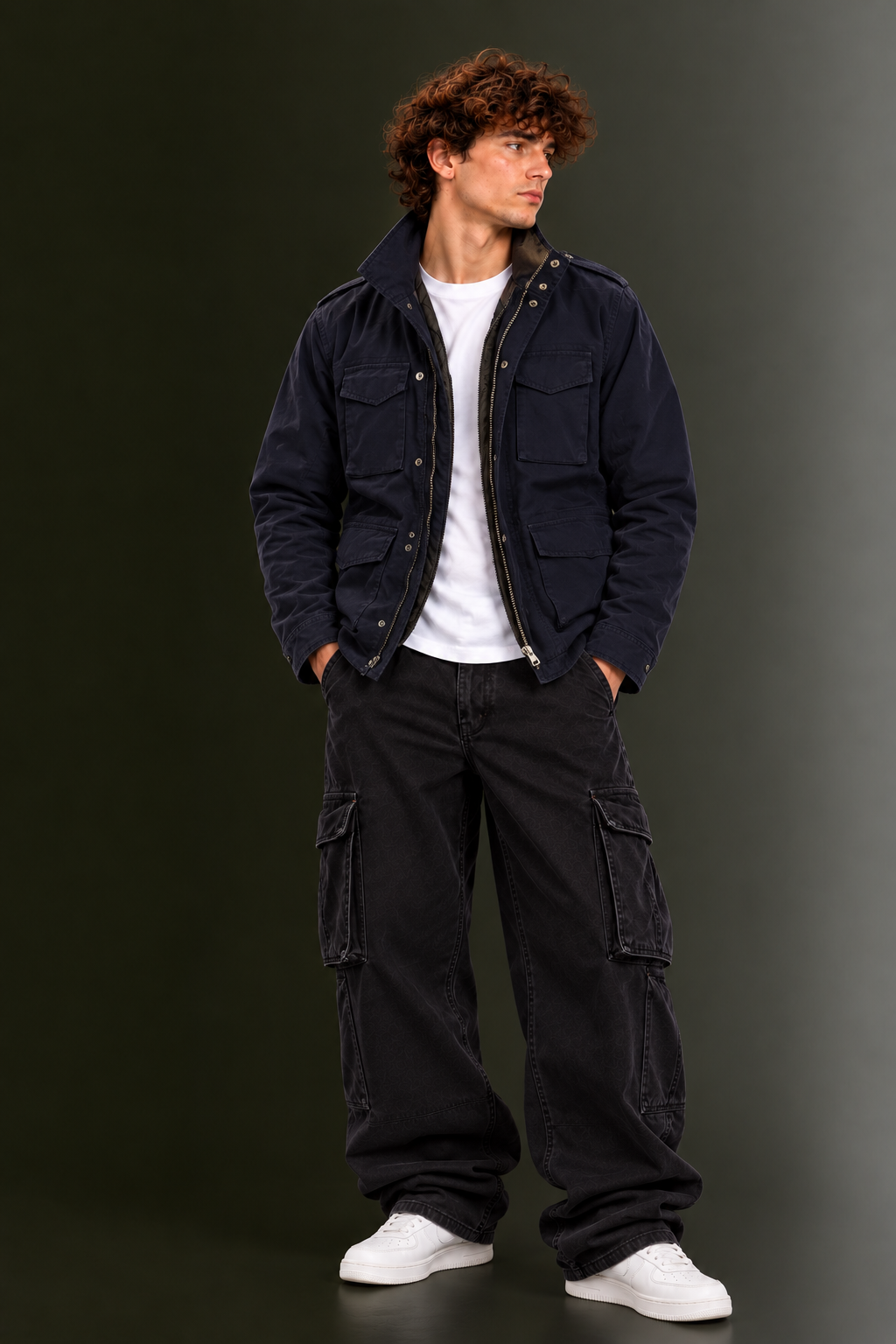 OUTPUFF Men’s Cotton-Blend Field Jacket with Removable Quilted Liner