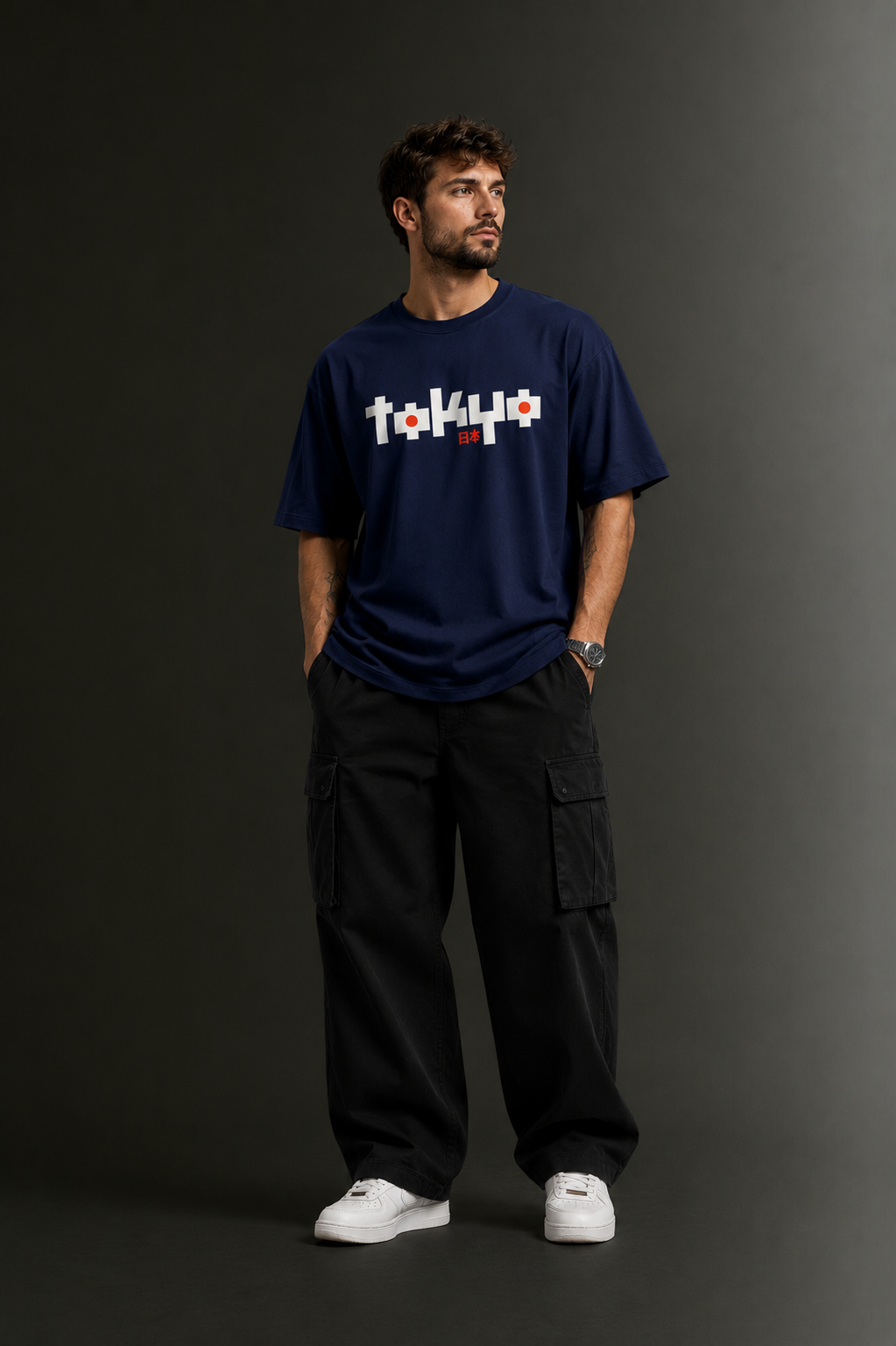 Men's Drop Shoulder Front Printed T-Shirt | Graphic Tee | OUTPUFF