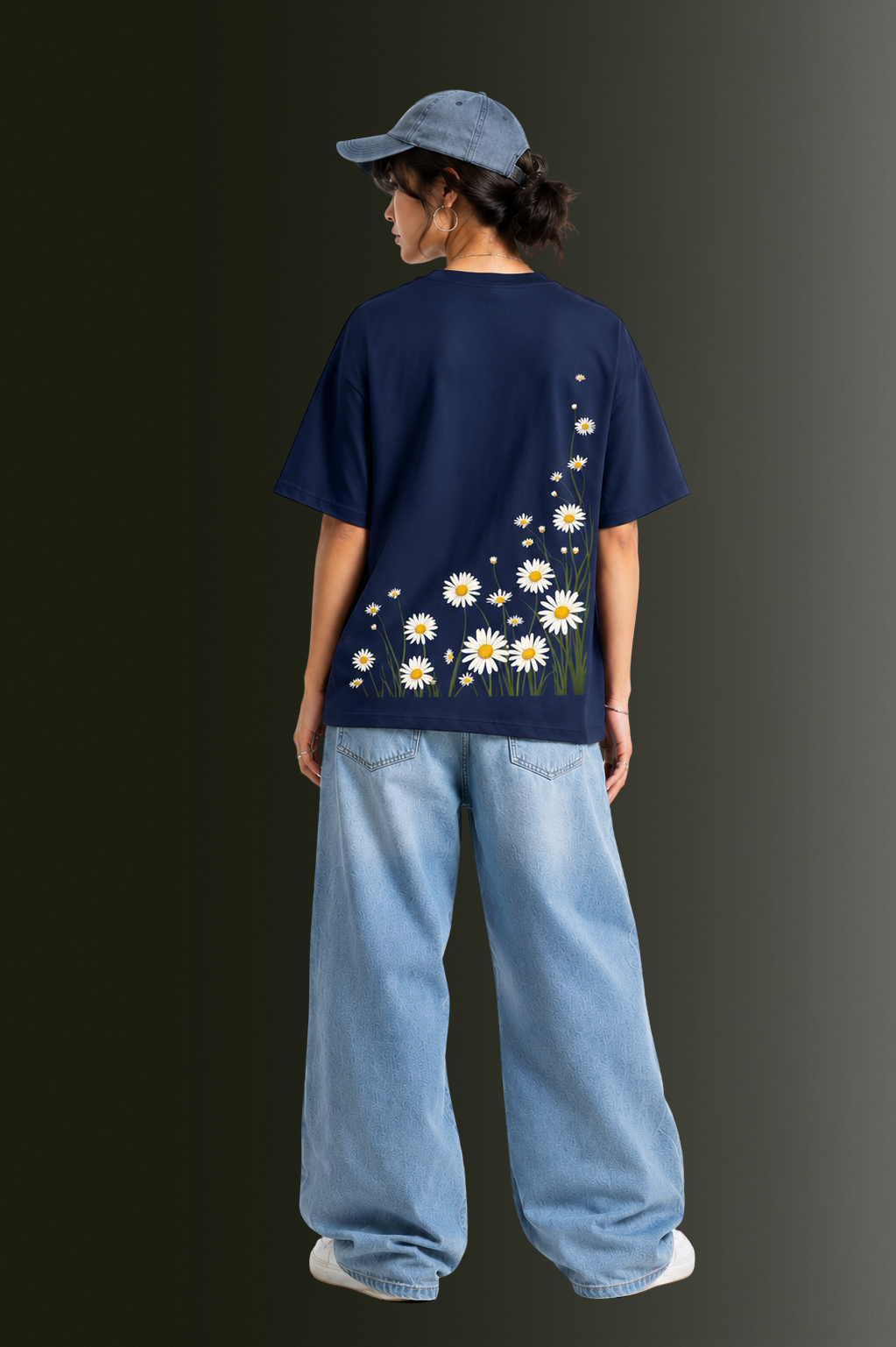 Women's Front & Back Printed Drop Shoulder T-Shirt | OUTPUFF