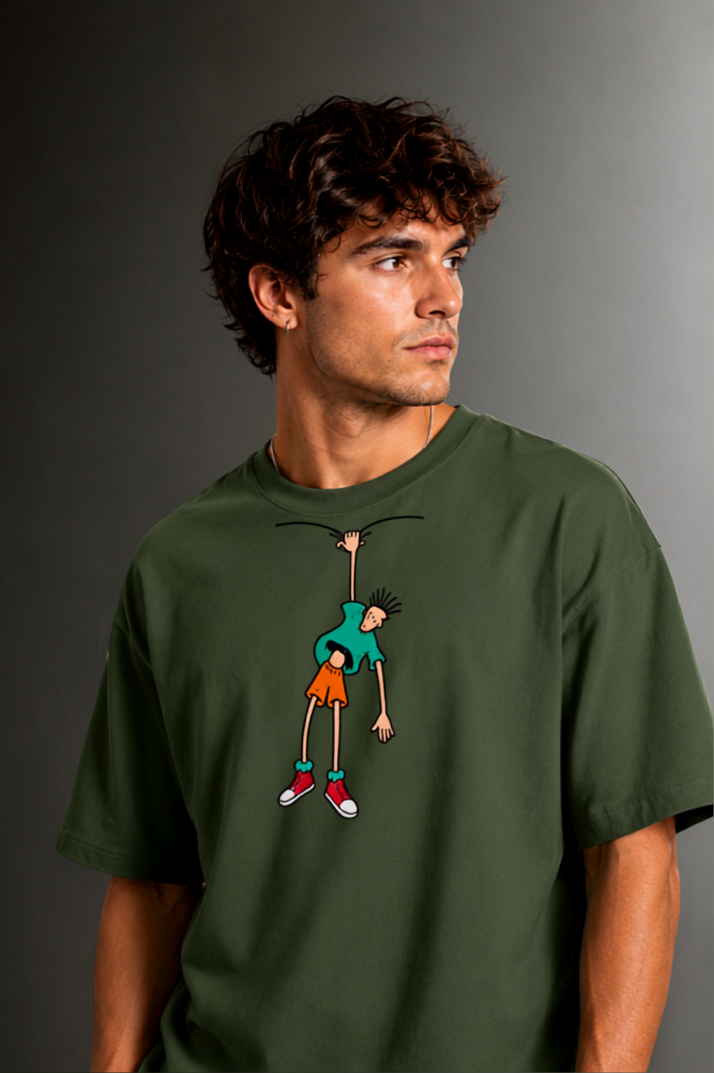 Men's Drop Shoulder Front Printed T-Shirt | Graphic Tee | OUTPUFF
