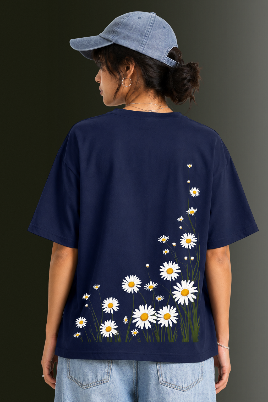 Women's Front & Back Printed Drop Shoulder T-Shirt | OUTPUFF