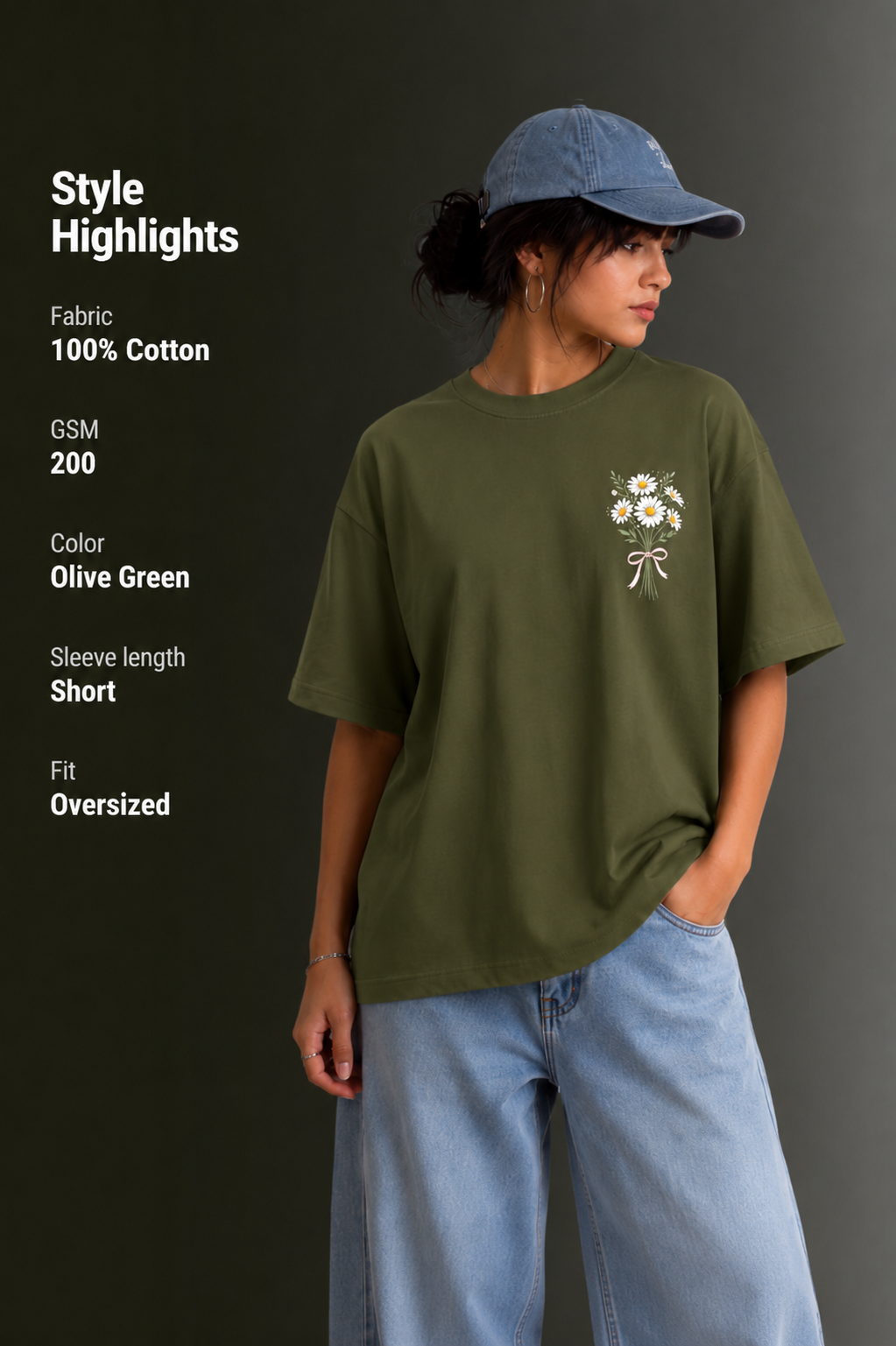 Women's Front & Back Printed Drop Shoulder T-Shirt | OUTPUFF