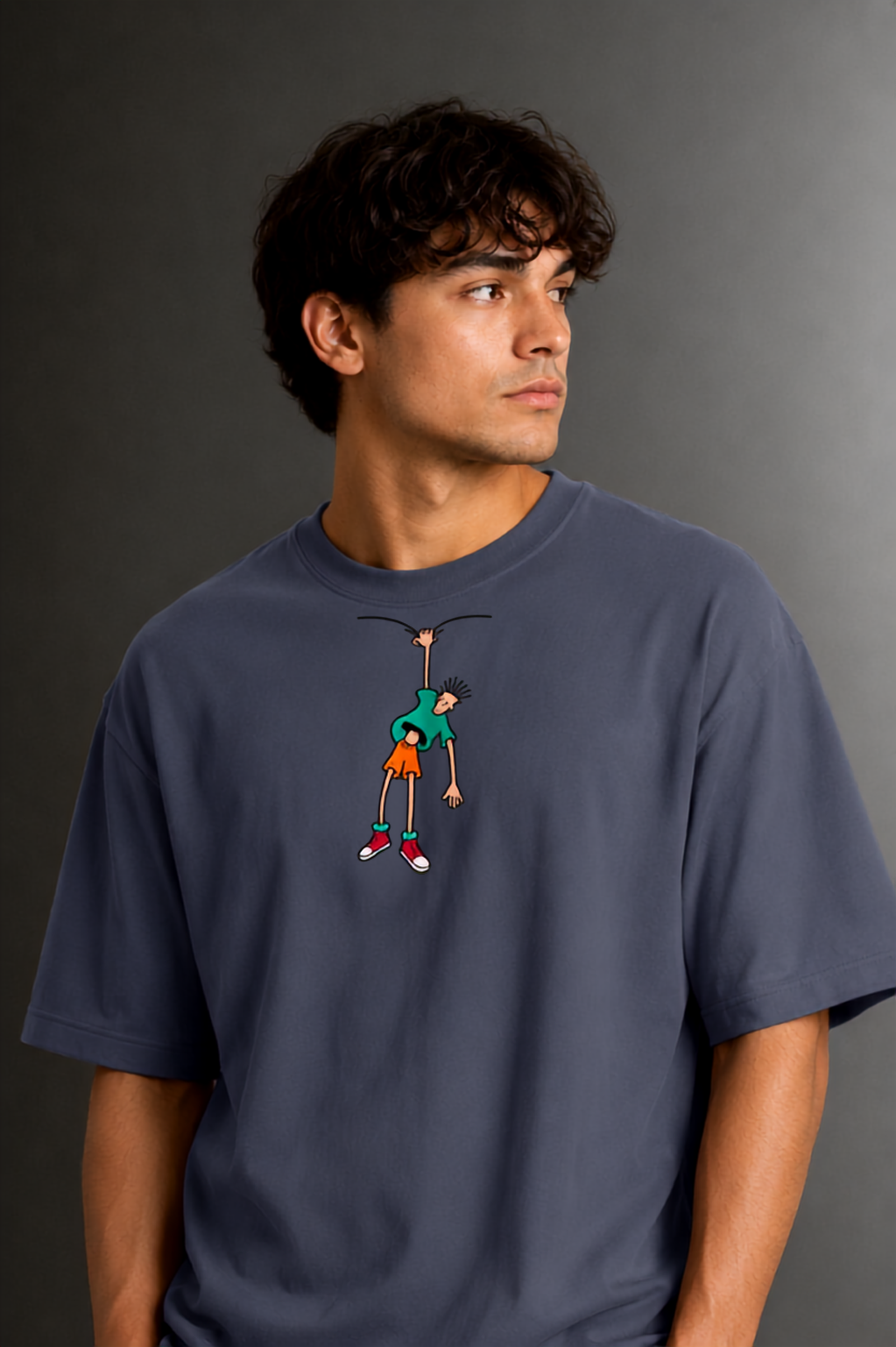 Men's Drop Shoulder Front Printed T-Shirt | Graphic Tee | OUTPUFF