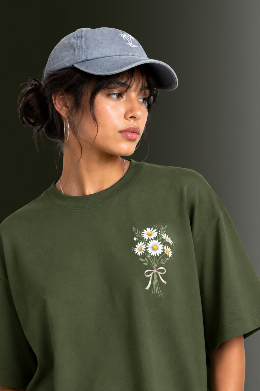 Women's Front & Back Printed Drop Shoulder T-Shirt | OUTPUFF