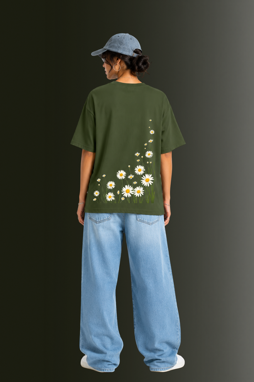 Women's Front & Back Printed Drop Shoulder T-Shirt | OUTPUFF