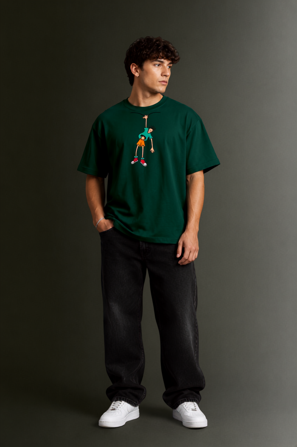Men's Drop Shoulder Front Printed T-Shirt | Graphic Tee | OUTPUFF