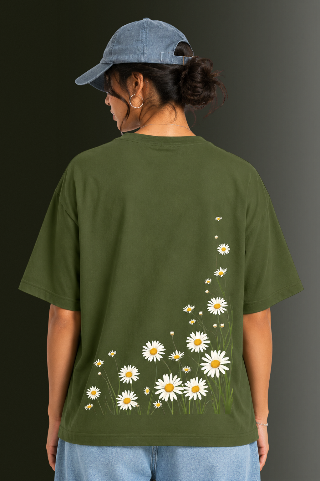 Women's Front & Back Printed Drop Shoulder T-Shirt | OUTPUFF