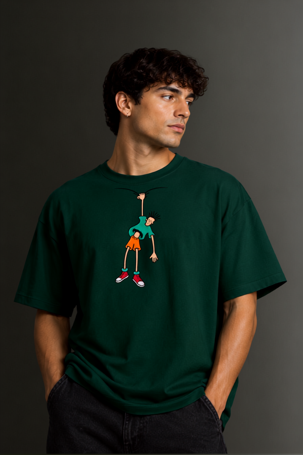 Men's Drop Shoulder Front Printed T-Shirt | Graphic Tee | OUTPUFF