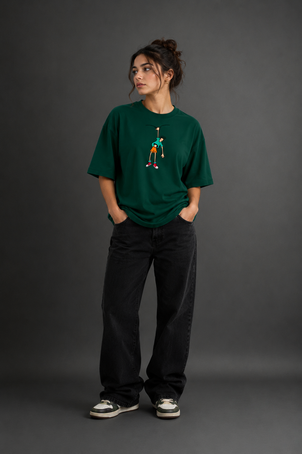 Women Drop Shoulder Front Printed T-Shirt | OUTPUFF