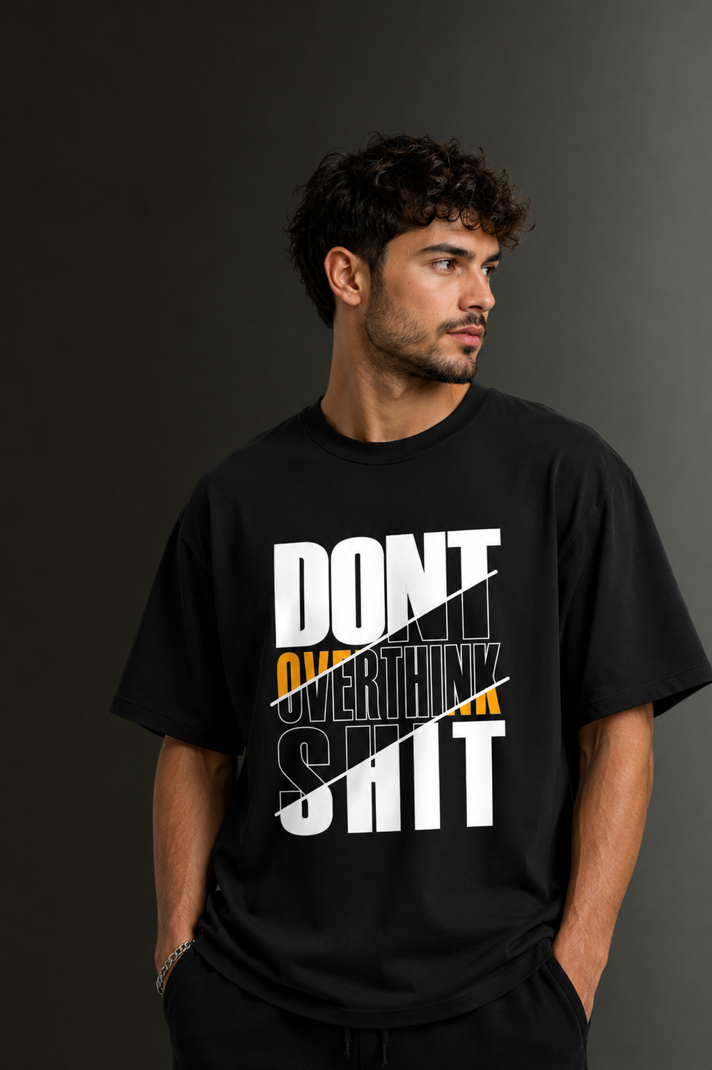 Men's Drop Shoulder Front Printed T-Shirt | Graphic Tee | OUTPUFF