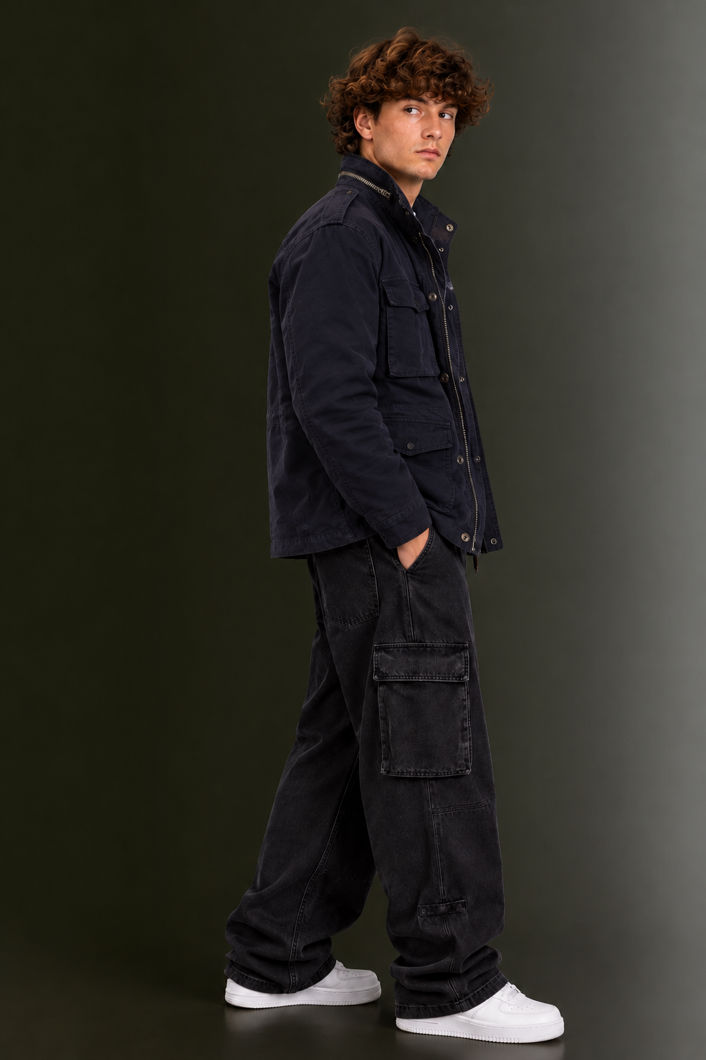 OUTPUFF Men’s Cotton-Blend Field Jacket with Removable Quilted Liner