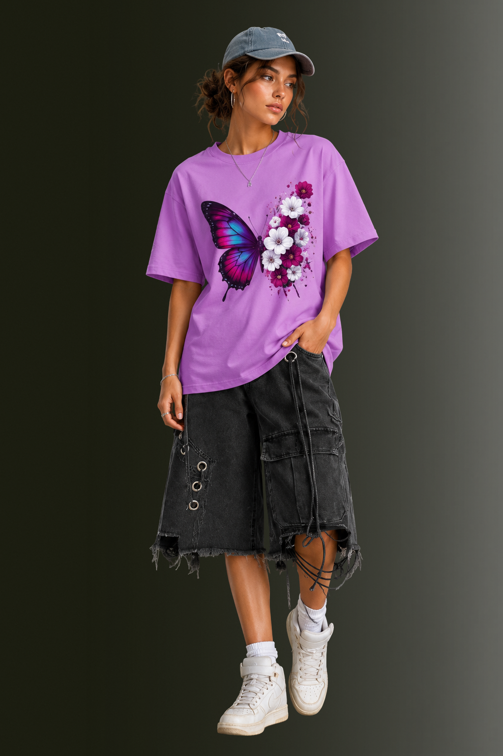Women Drop Shoulder Front Printed T-Shirt | OUTPUFF