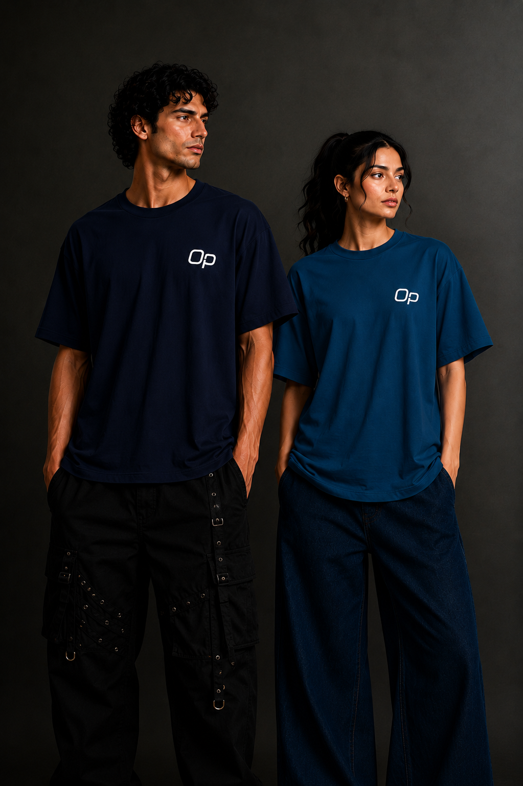 Couple Plain Drop Shoulder T-Shirt | OUTPUFF