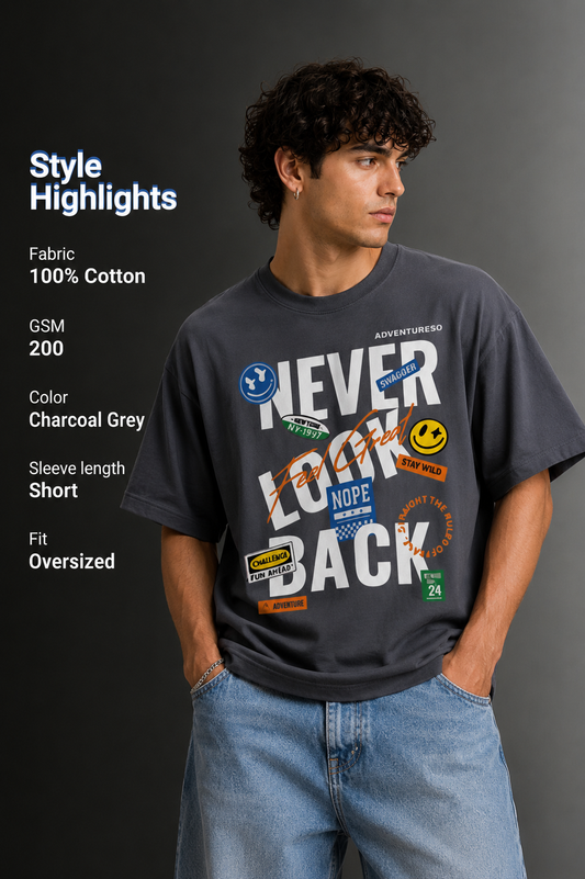 Men's Drop Shoulder Front Printed T-Shirt | Graphic Tee | OUTPUFF