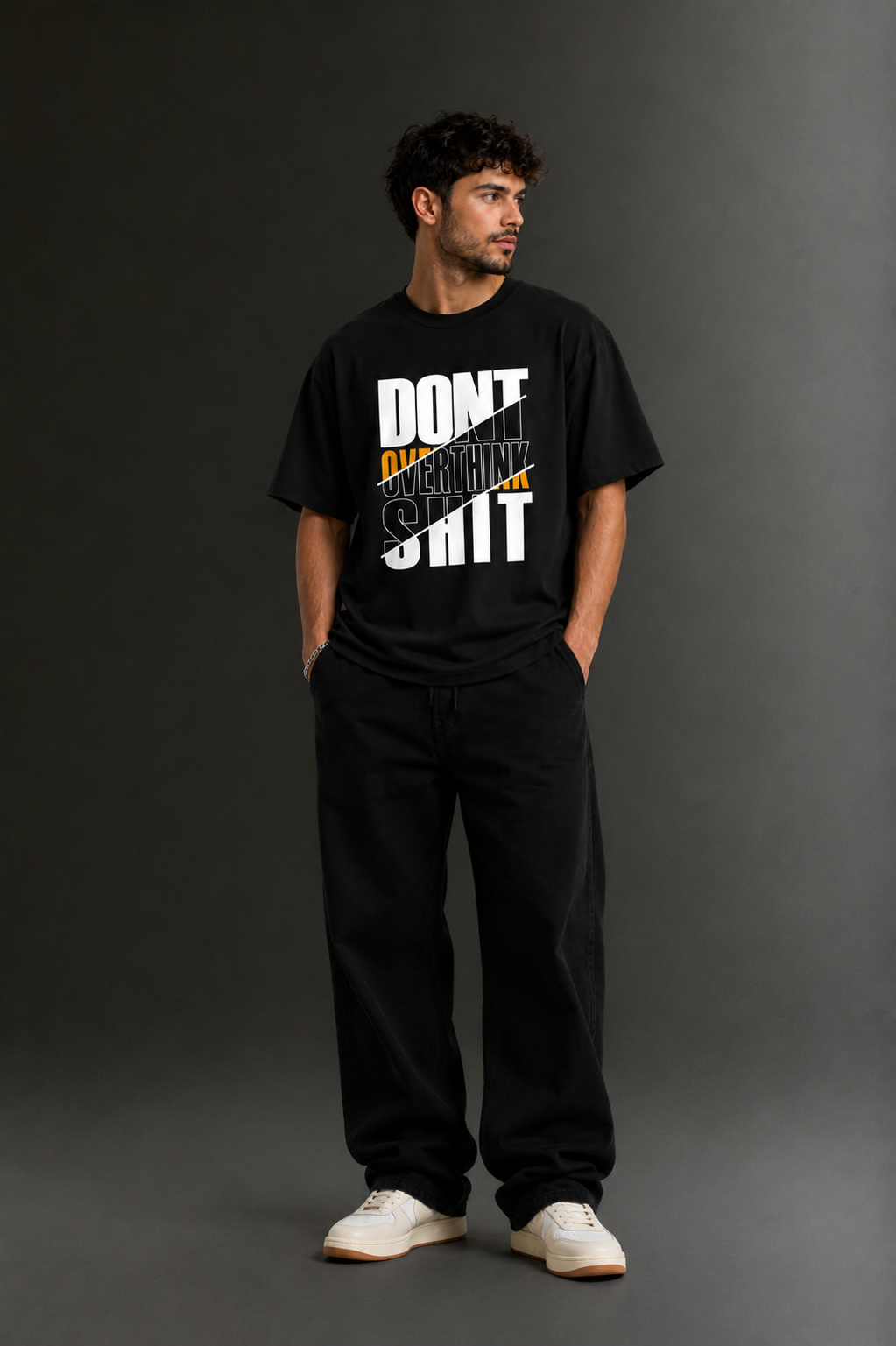 Men's Drop Shoulder Front Printed T-Shirt | Graphic Tee | OUTPUFF