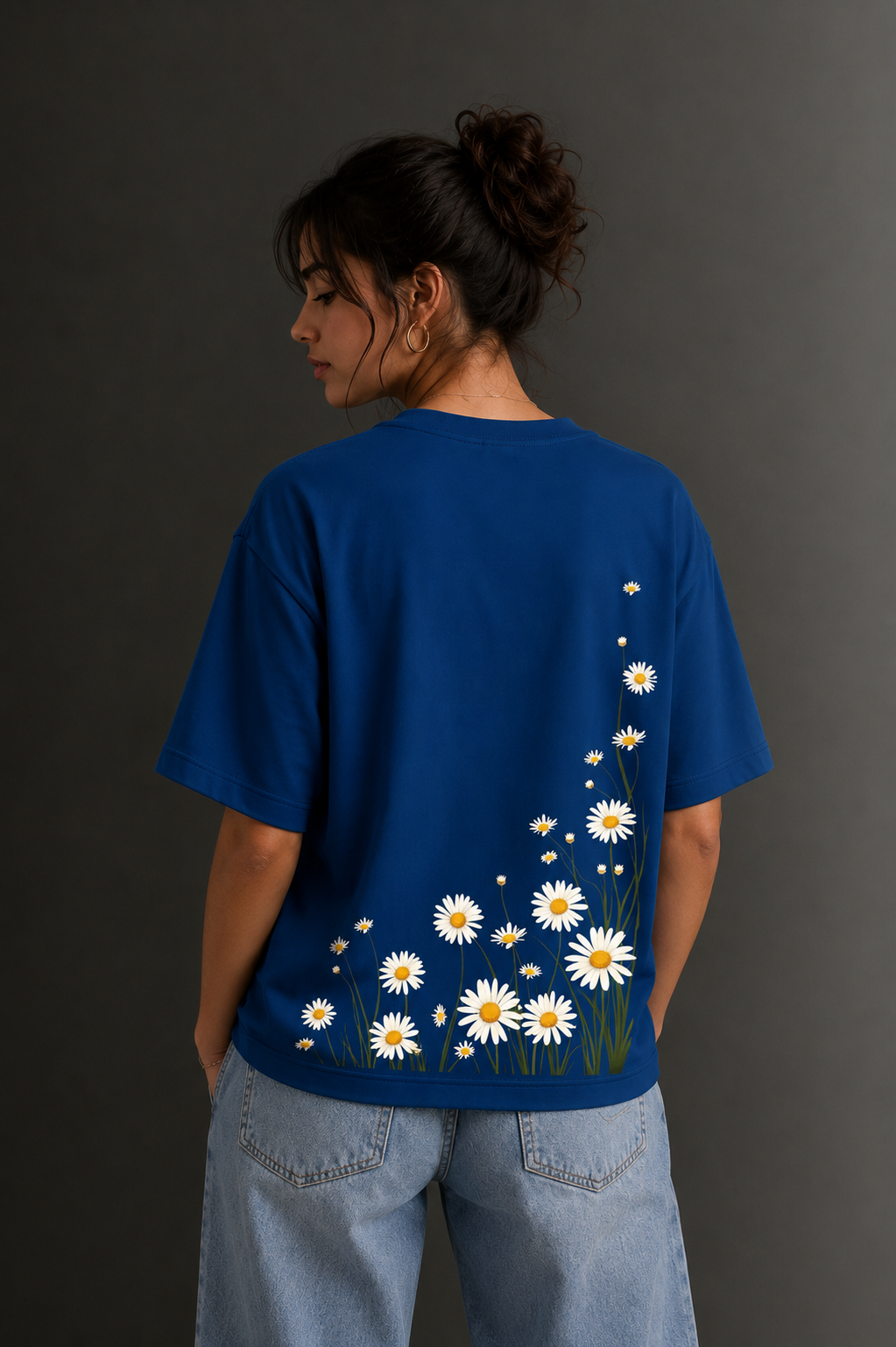 Women's Front & Back Printed Drop Shoulder T-Shirt | OUTPUFF