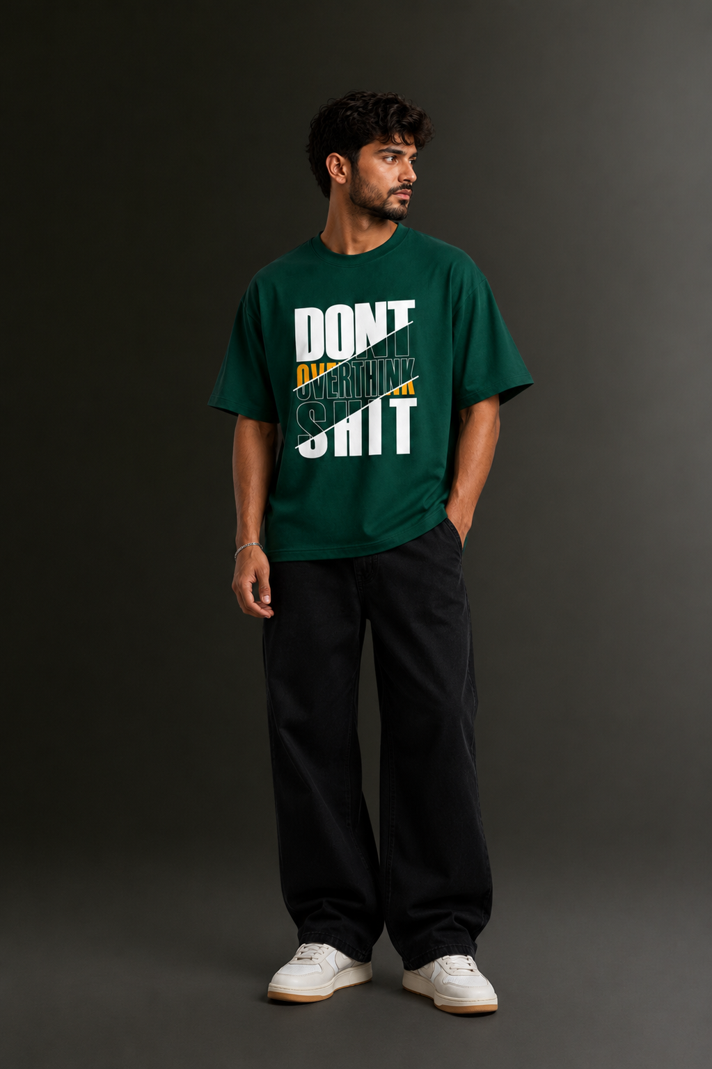 Men's Drop Shoulder Front Printed T-Shirt | Graphic Tee | OUTPUFF