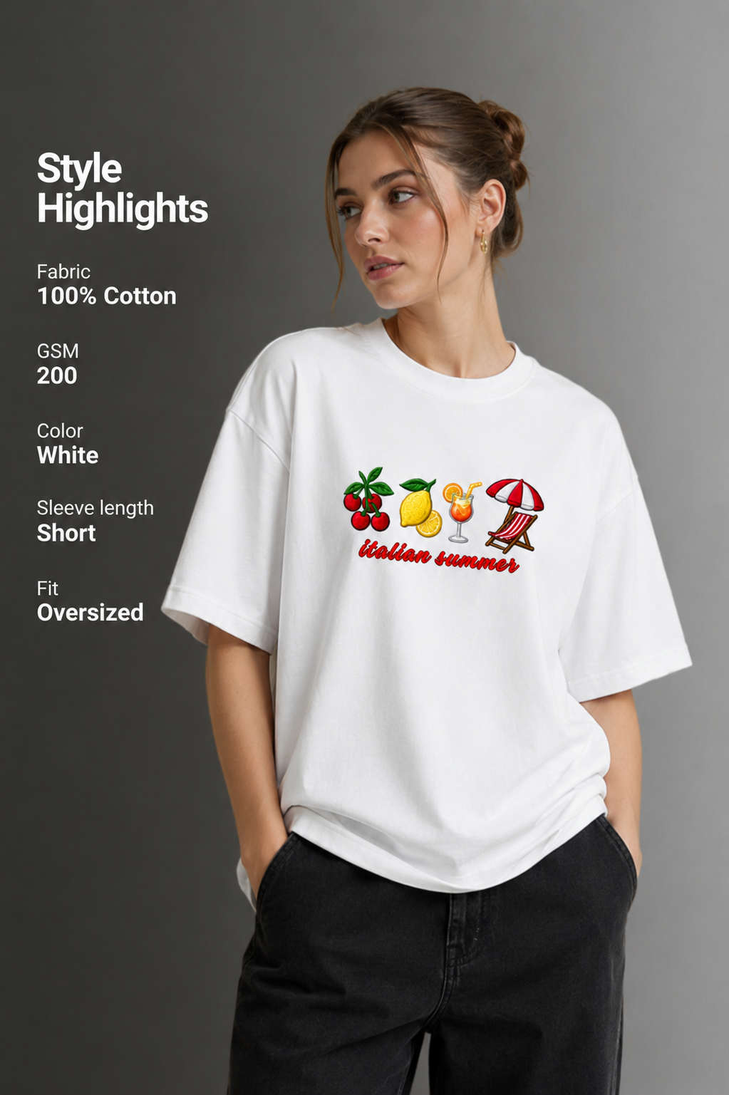 Women Drop Shoulder Front Printed T-Shirt | OUTPUFF