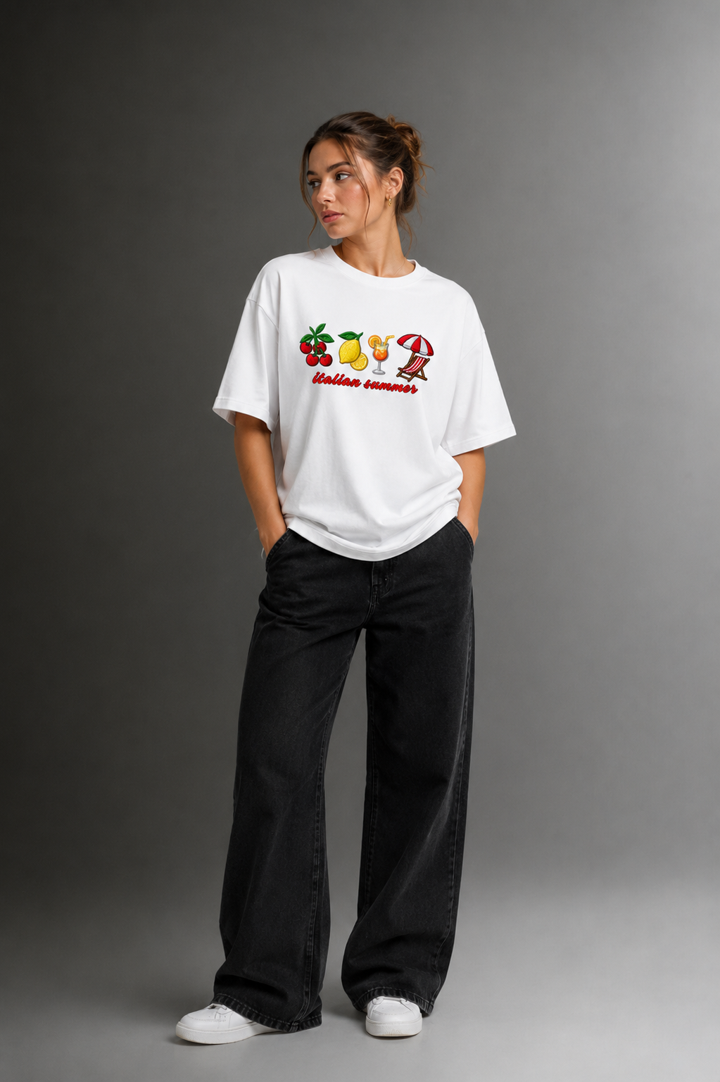 Women Drop Shoulder Front Printed T-Shirt | OUTPUFF