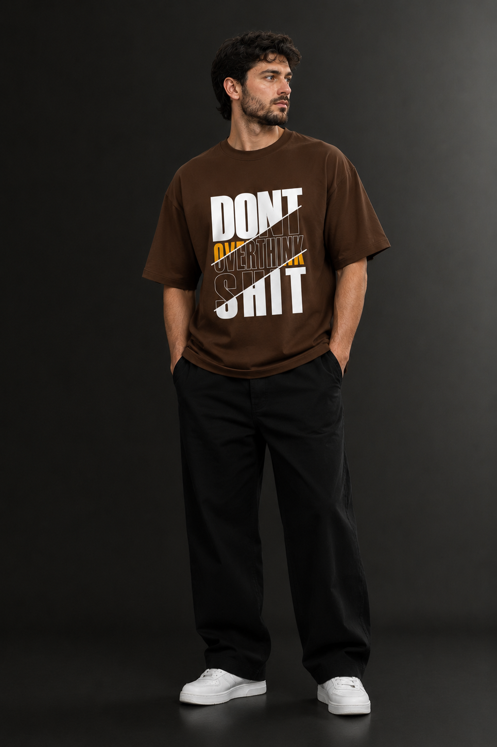 Men's Drop Shoulder Front Printed T-Shirt | Graphic Tee | OUTPUFF