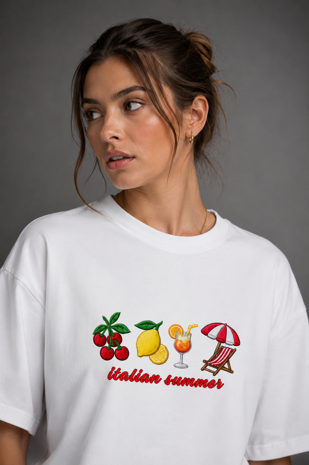 Women Drop Shoulder Front Printed T-Shirt | OUTPUFF