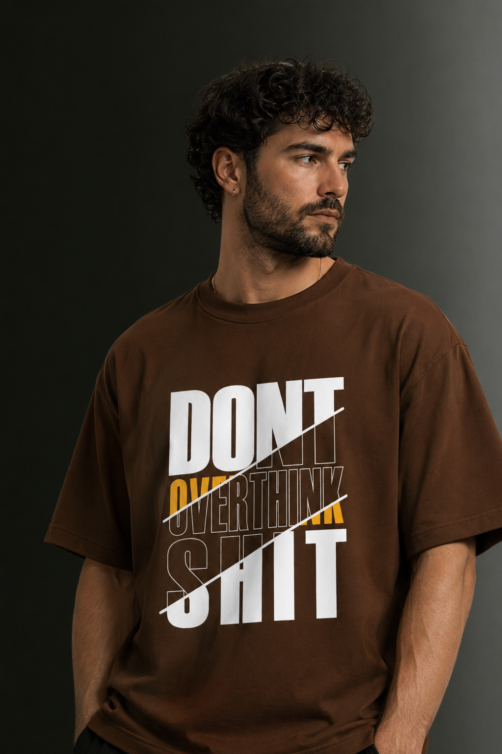 Men's Drop Shoulder Front Printed T-Shirt | Graphic Tee | OUTPUFF