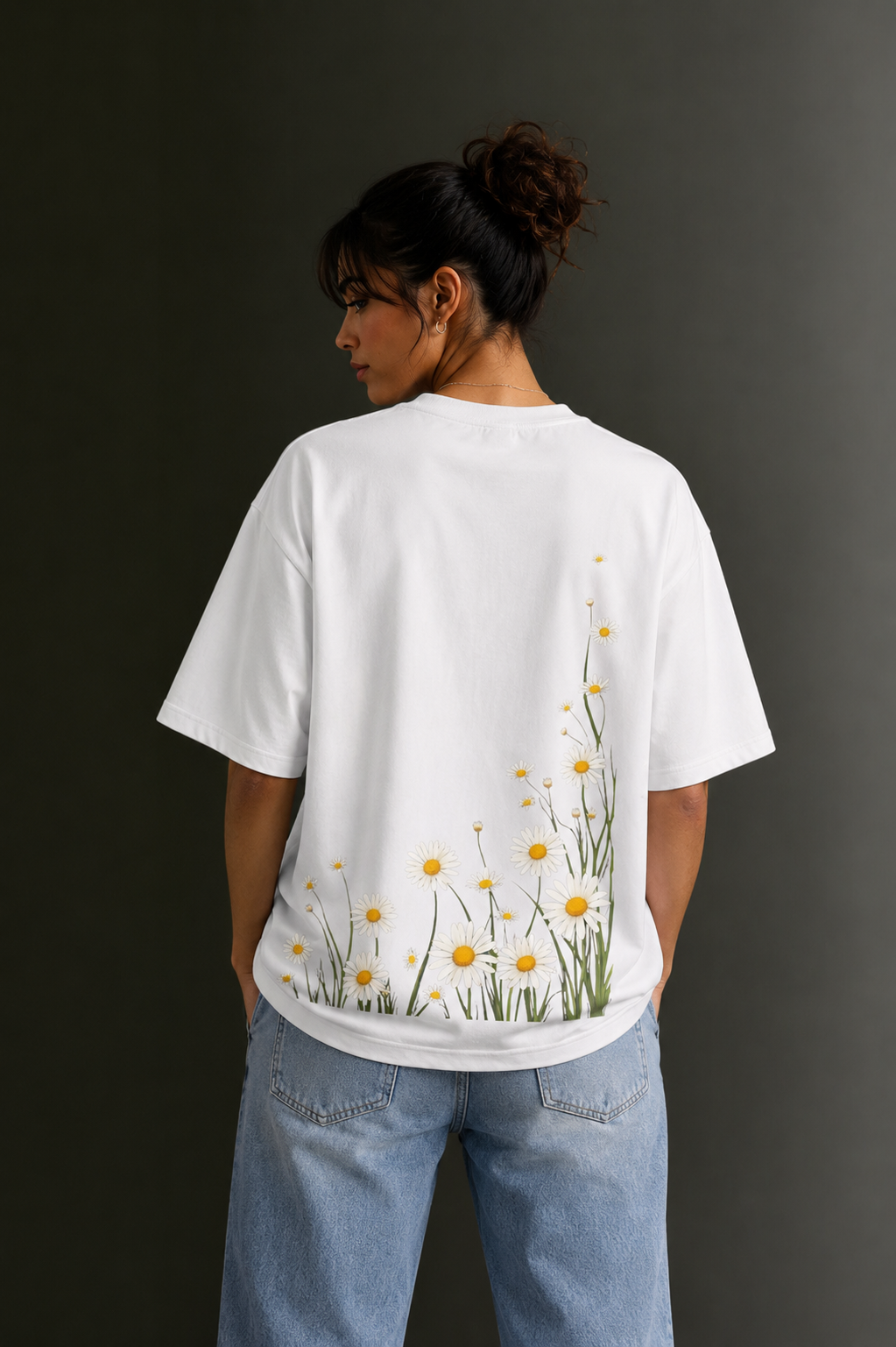 Women's Front & Back Printed Drop Shoulder T-Shirt | OUTPUFF