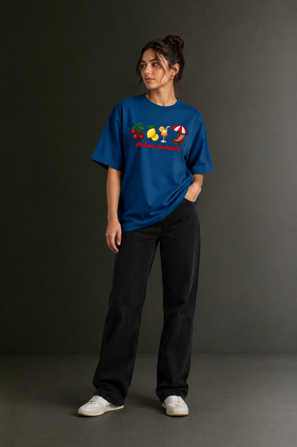 Women Drop Shoulder Front Printed T-Shirt | OUTPUFF