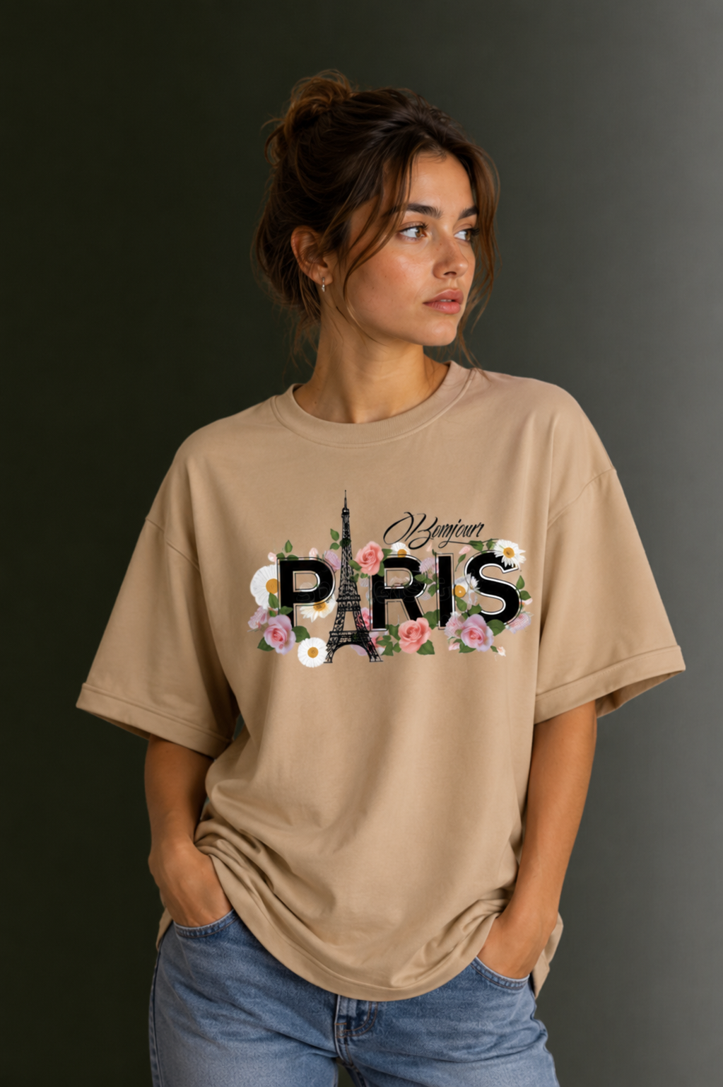 Women Drop Shoulder Front Printed T-Shirt | OUTPUFF