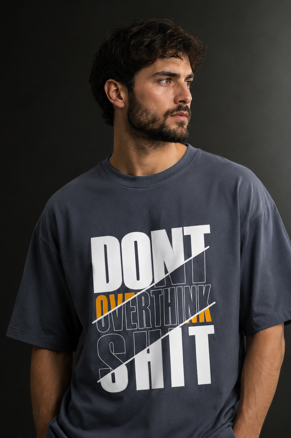 Men's Drop Shoulder Front Printed T-Shirt | Graphic Tee | OUTPUFF
